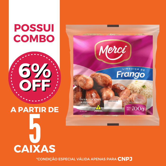 Linguiça de Frango Cong 700g - Mercí